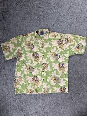 Avanti 100% Silk Hawaiian Original Men's XXL Shirt -"1002 Ukulele" print - NWOT